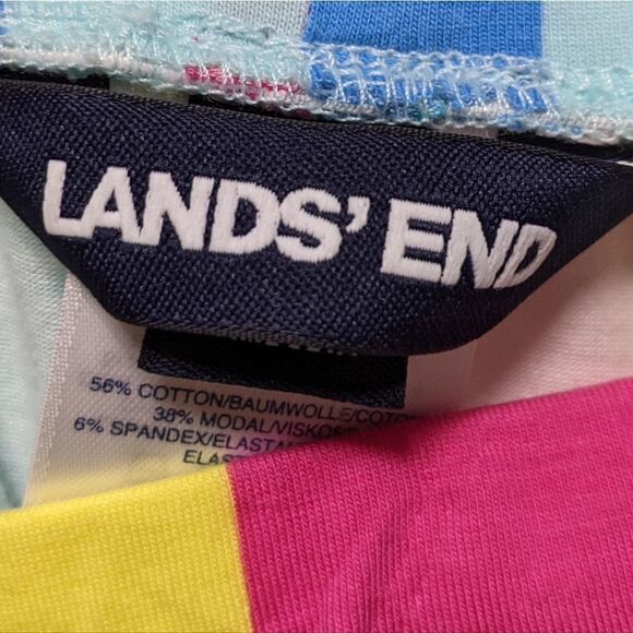 NWT LAND'S END Rainbow Striped Knit Tiered Midi Skirt 1X - Picture 4 of 7